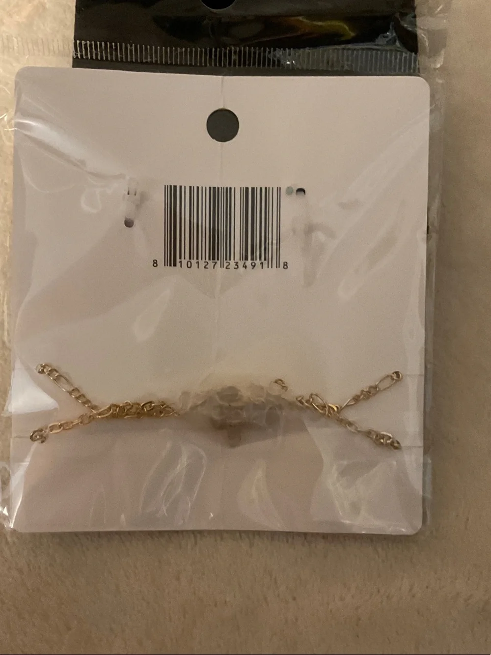 Kids Purple Ring and Gold Charm Bracelet Set with Fish Charms